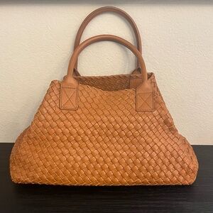 Urban Expressions Vegan Leather Woven Tote Bag with Attached Inner Pouch